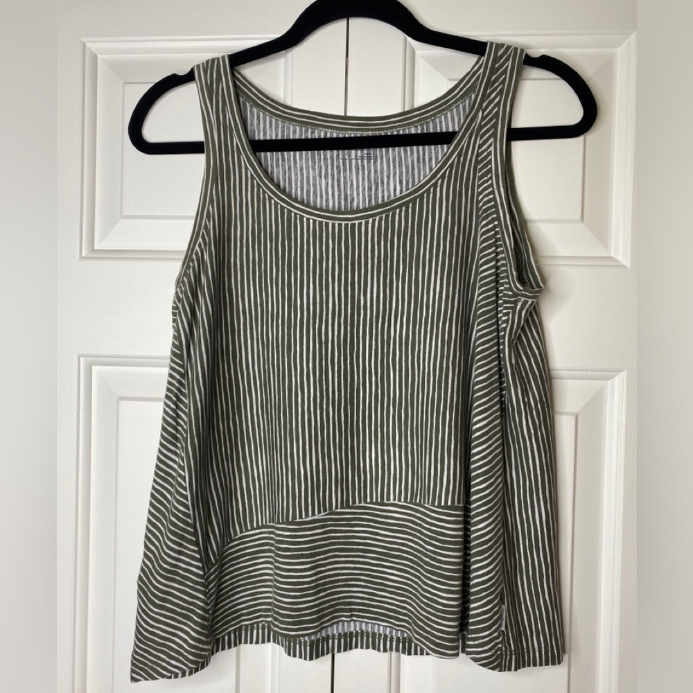Eddie Bauer Tank Top Color: green & white stripes Size: SM